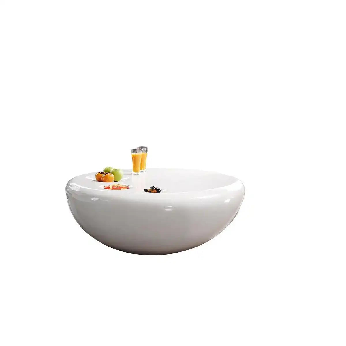 Couchtisch Ø 100 cm rund weiß Fiberglas - HomeDesign Knaus