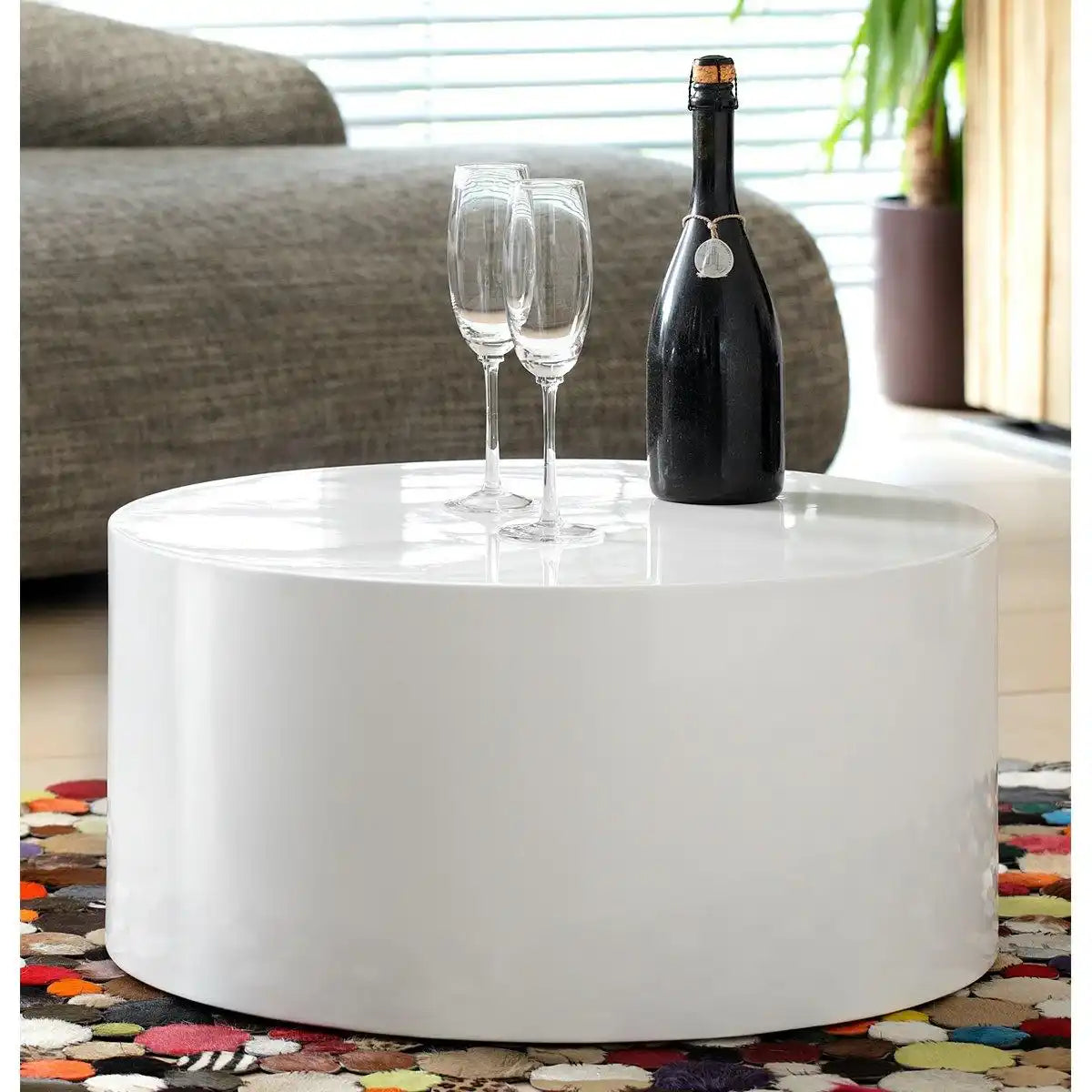 Couchtisch Ø 60 cm rund weiß - HomeDesign Knaus