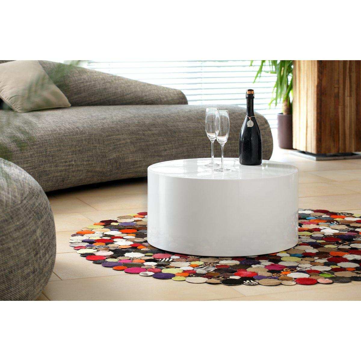 Couchtisch Ø 60 cm rund weiß - HomeDesign Knaus