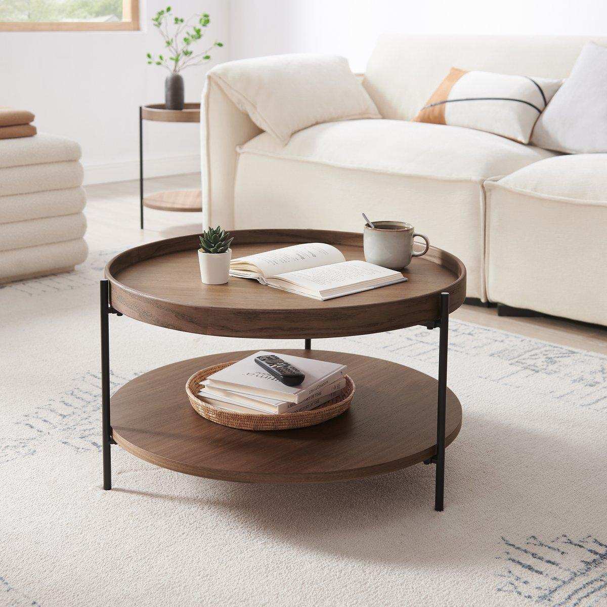 Couchtisch Ø 69 cm Walnuss - HomeDesign Knaus