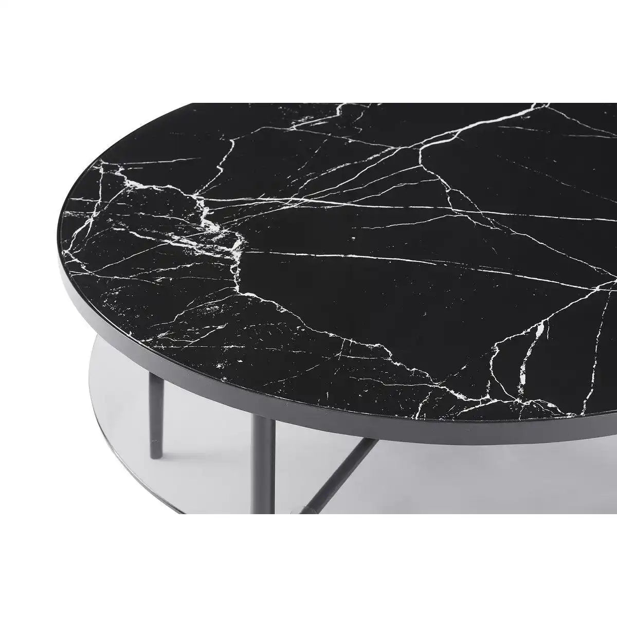 Couchtisch Ø 81 cm Schwarz - HomeDesign Knaus
