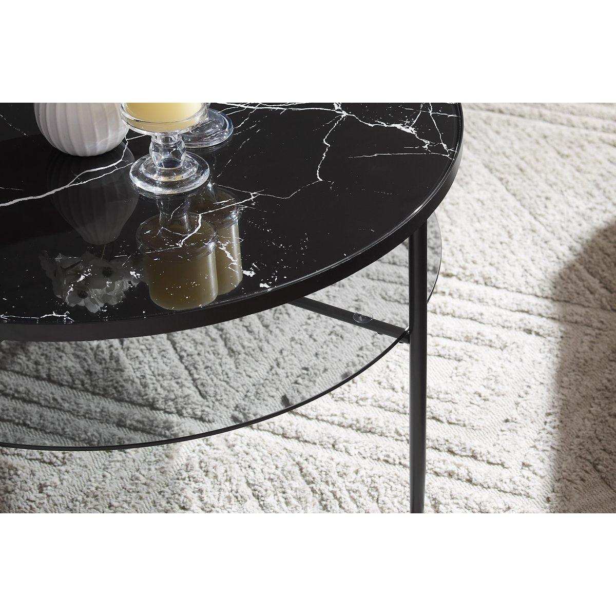 Couchtisch Ø 81 cm Schwarz - HomeDesign Knaus