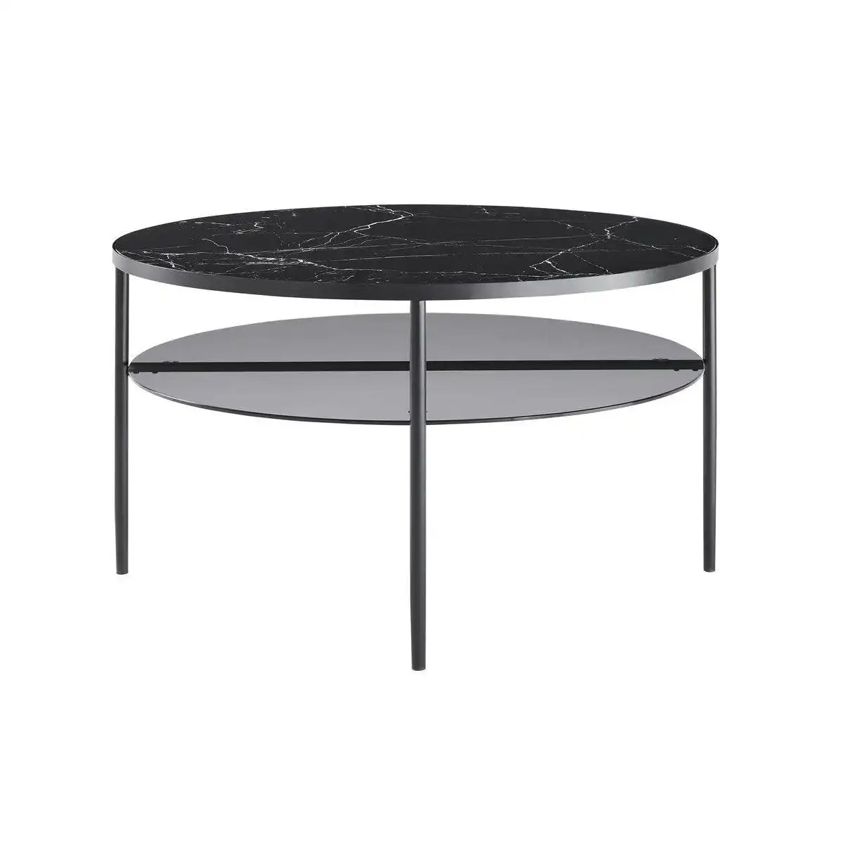 Couchtisch Ø 81 cm Schwarz - HomeDesign Knaus