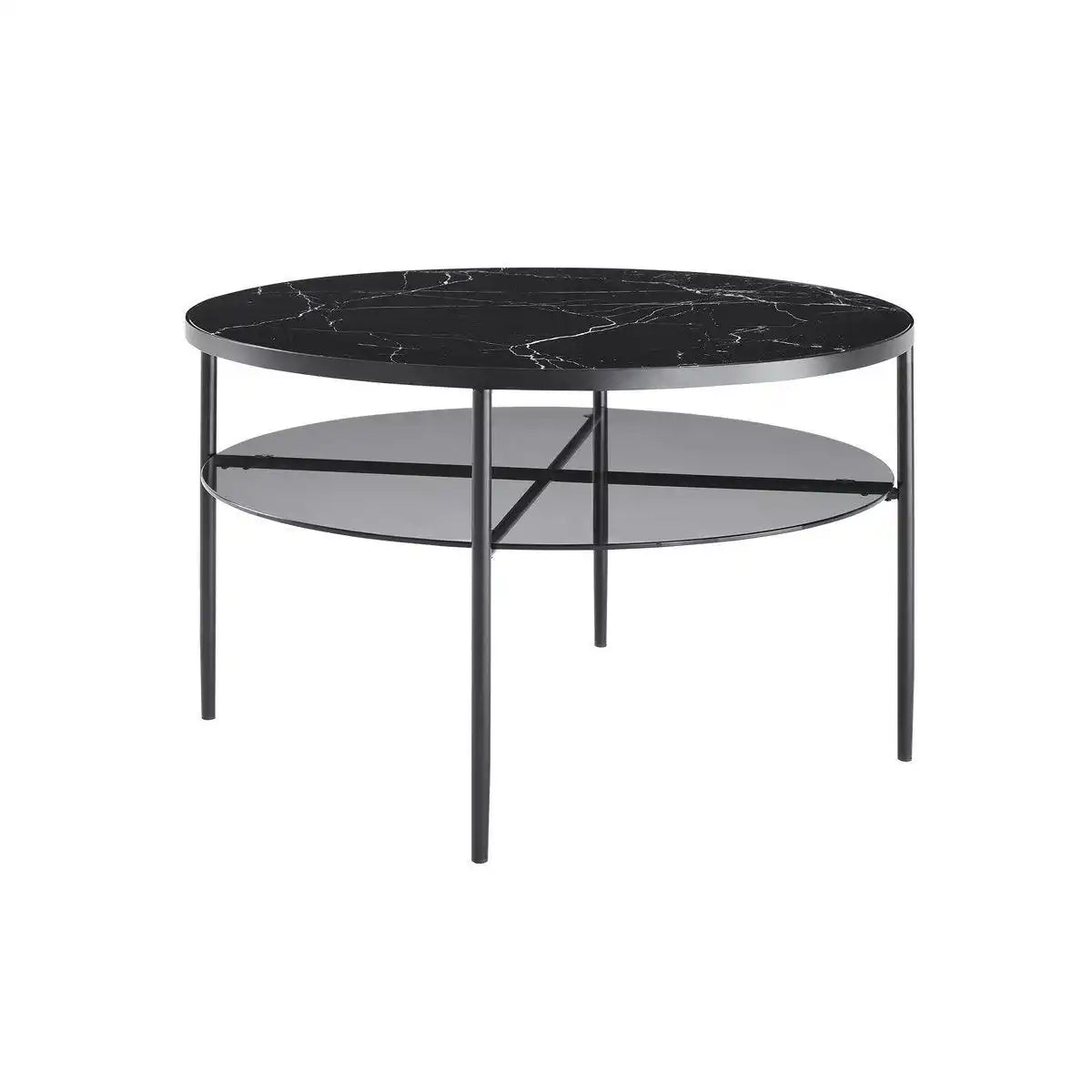 Couchtisch Ø 81 cm Schwarz - HomeDesign Knaus