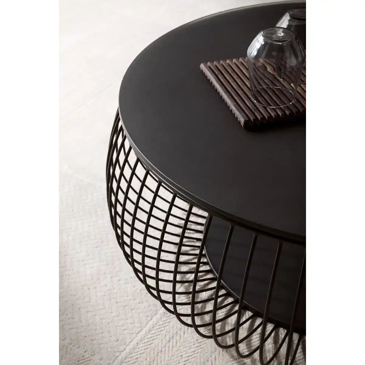 Couchtisch Ø 86 cm Schwarz - HomeDesign Knaus