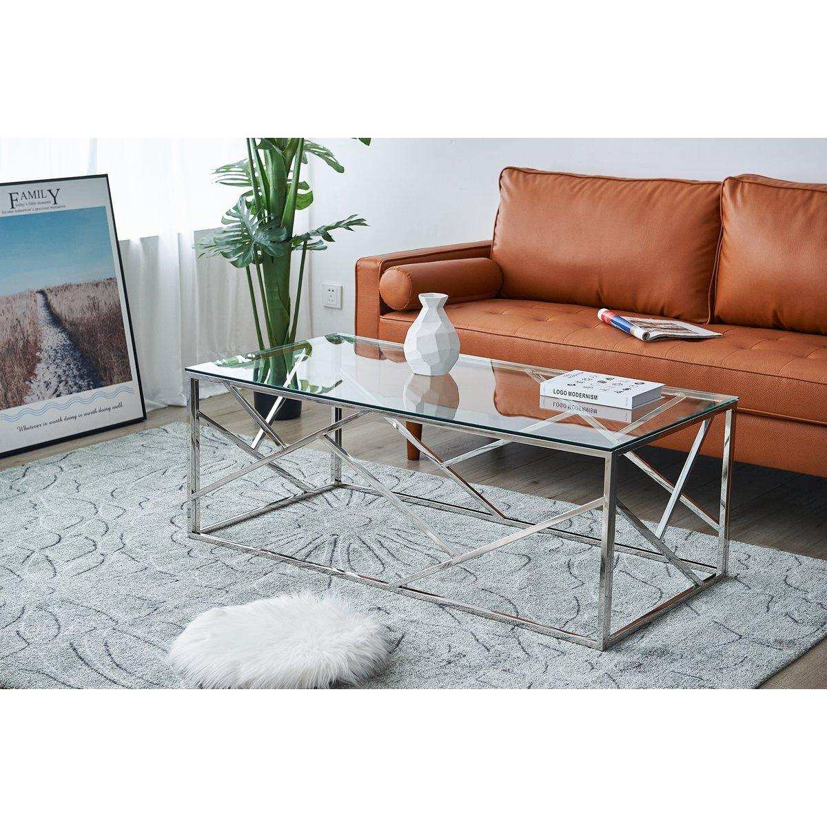 Couchtisch Silber 120x60 cm - HomeDesign Knaus