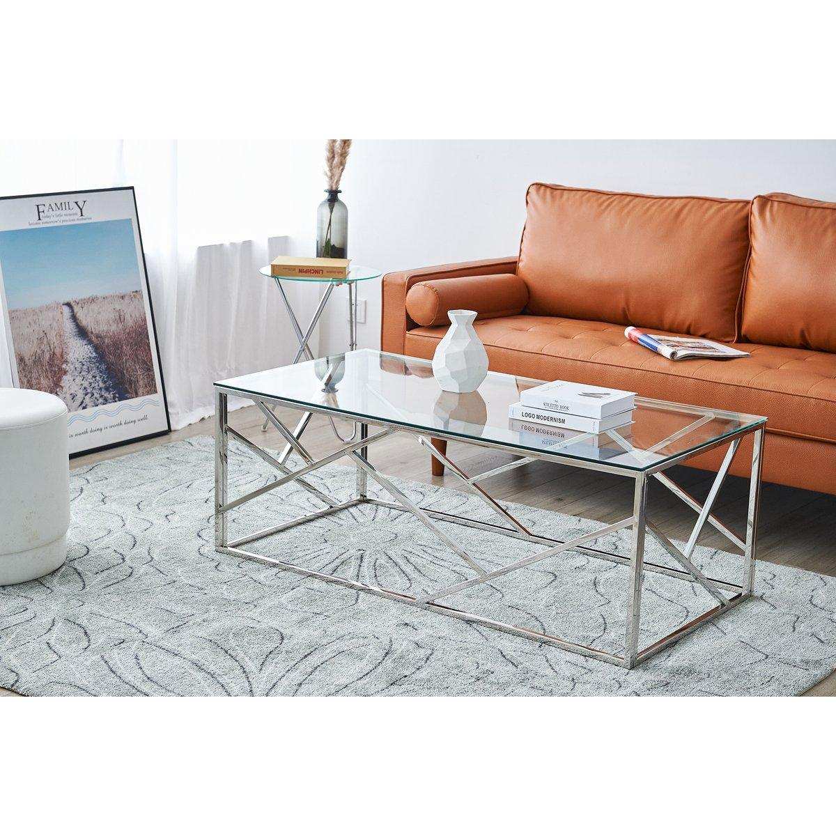 Couchtisch Silber 120x60 cm - HomeDesign Knaus