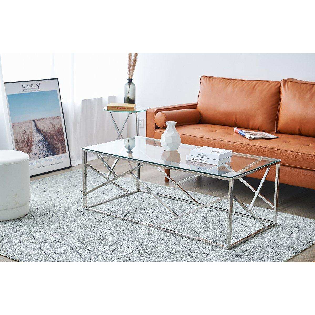 Couchtisch Silber 120x60 cm - HomeDesign Knaus