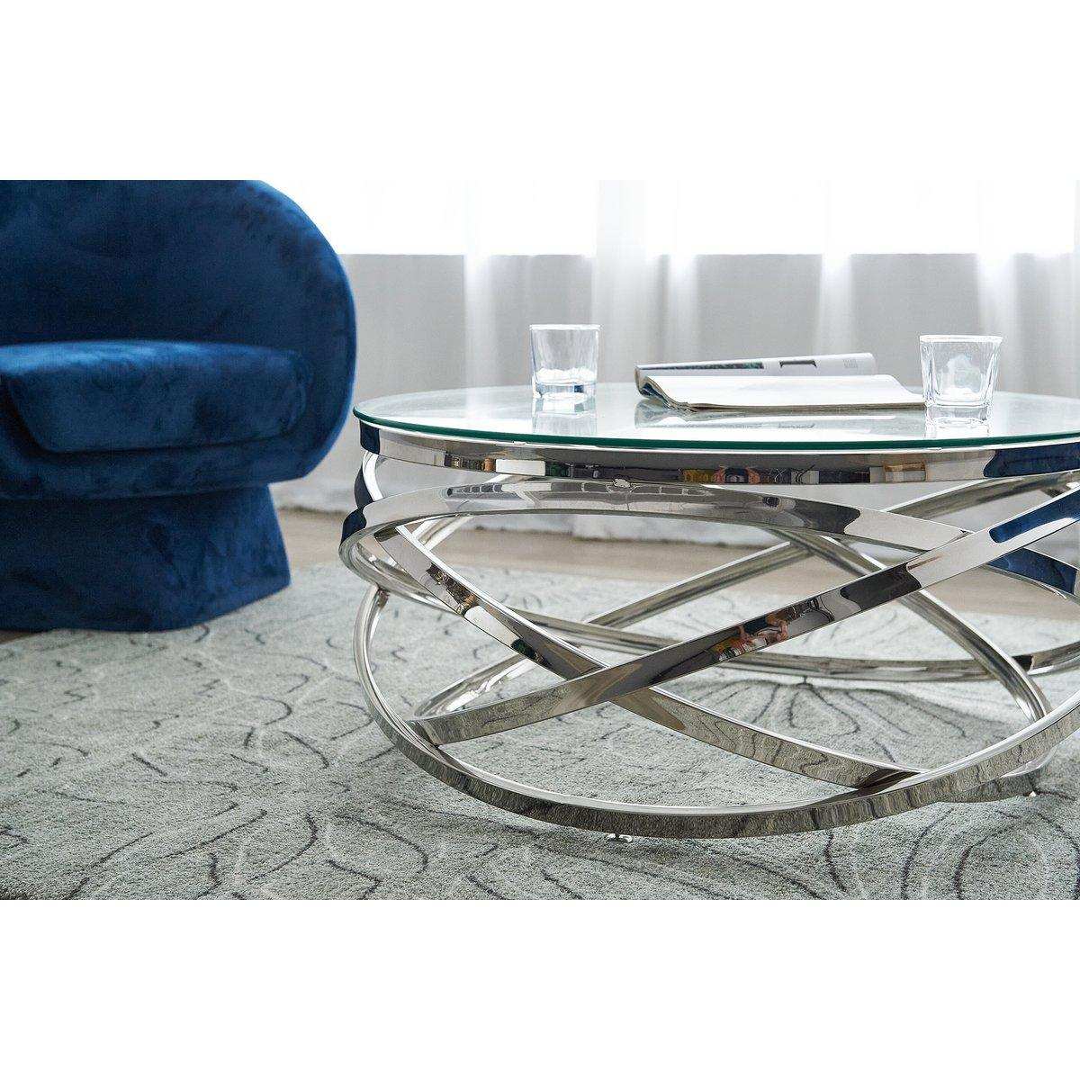 Couchtisch silber Ø 80 cm - HomeDesign Knaus