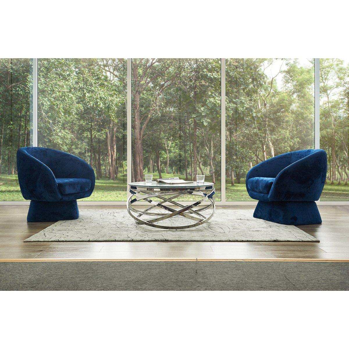 Couchtisch silber Ø 80 cm - HomeDesign Knaus