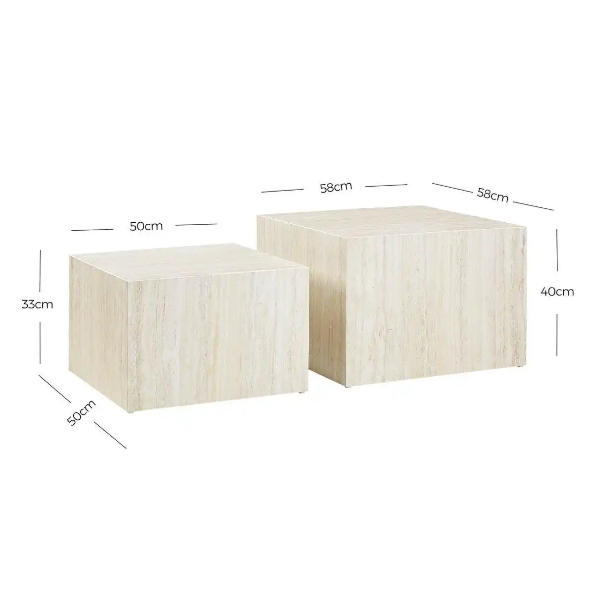 Couchtisch Travertin 2er Set - HomeDesign Knaus
