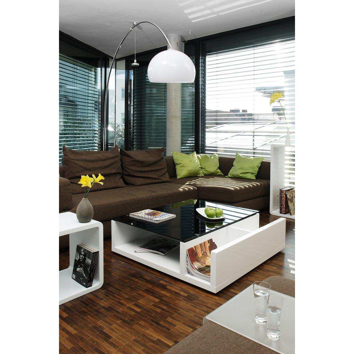 Couchtisch Weiß/Schwarz 100x100 cm - HomeDesign Knaus