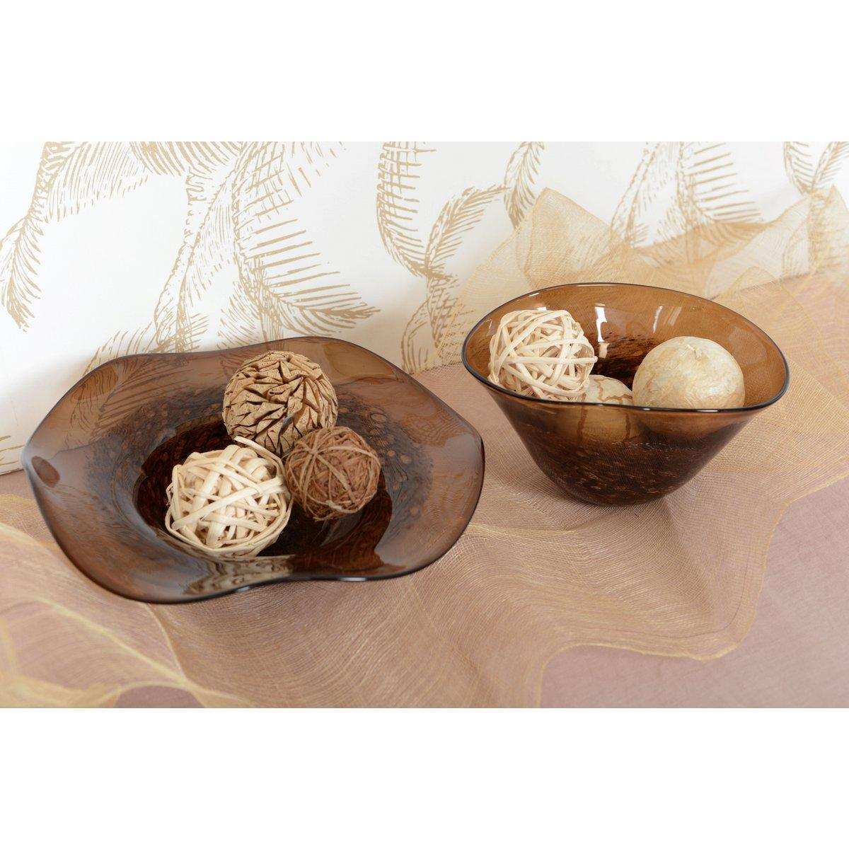 COUPE DEKORATIVES MARRON 40X40X10CM - HomeDesign Knaus
