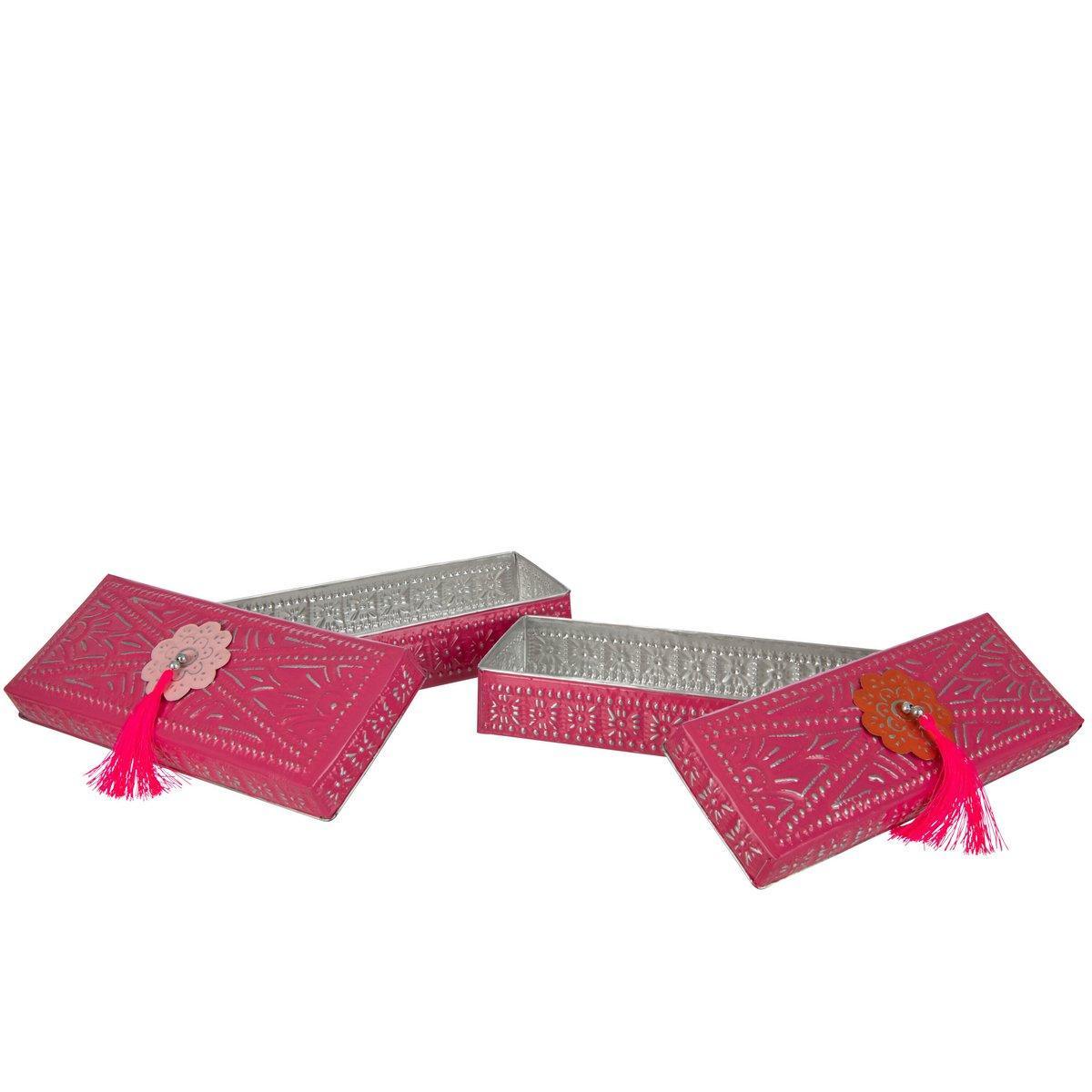 J-Line Set mit 2 Boxen Kurt – Metall – Rosa