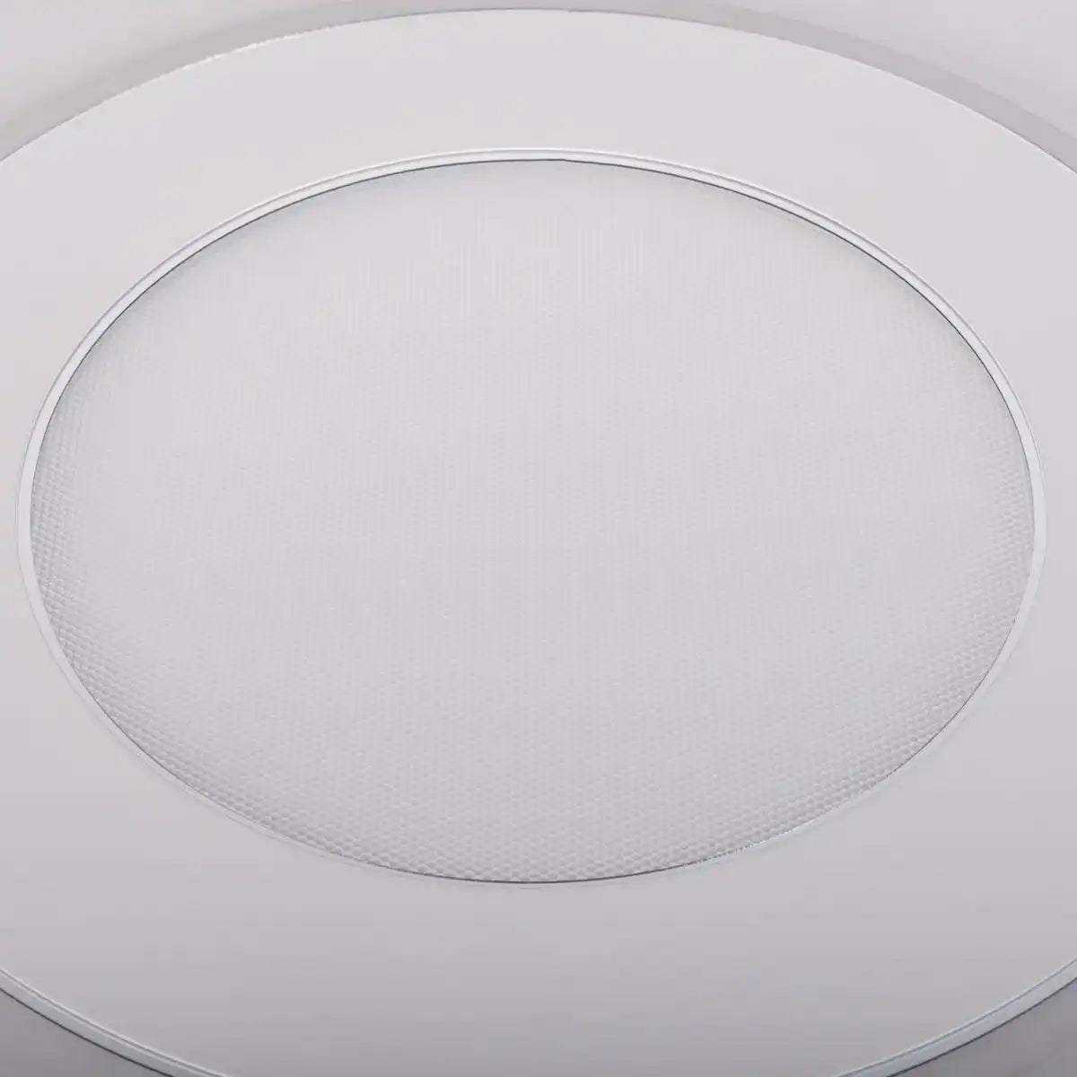 LED Deckenleuchte "DOIRA" Ø 50,5 cm, 7,5 cm hoch, Metall und Kunststoff in Silber und Weiß, integrierte LEDs, 3600 lm helles Licht, dimmbar, CCT-Funktion 3000-6500 K, Nachtlichtfunktion
