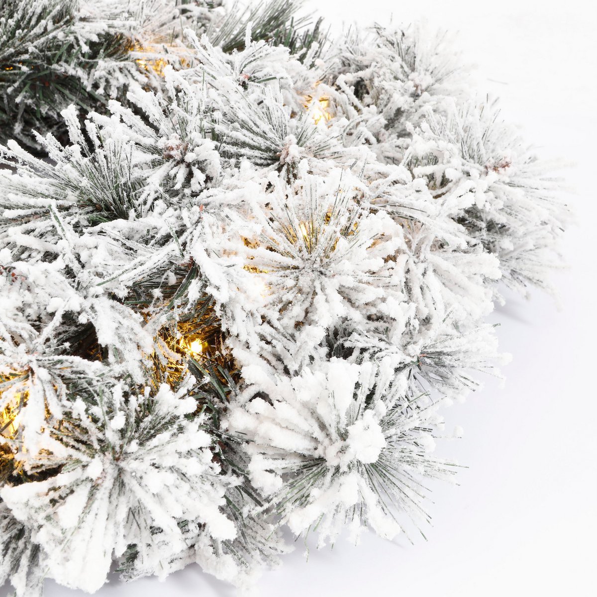 Weihnachtskranz mit LED-Beleuchtung – Ø60 cm – Frosted Green