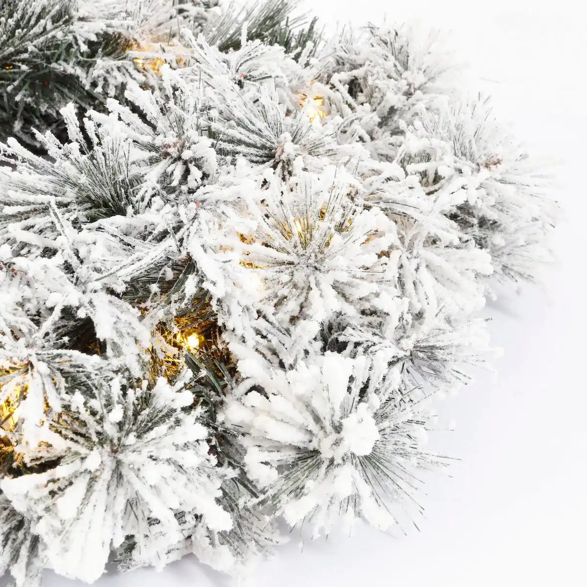 Weihnachtskranz mit LED-Beleuchtung – Ø60 cm – Frosted Green