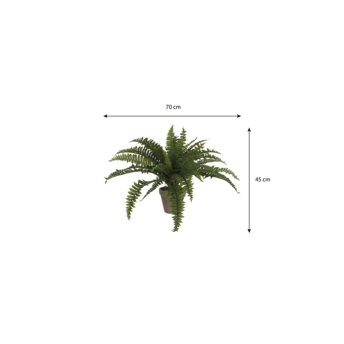 Künstliche Farnpflanze im Blumentopf Stan - H40 x Ø70 cm - Grün