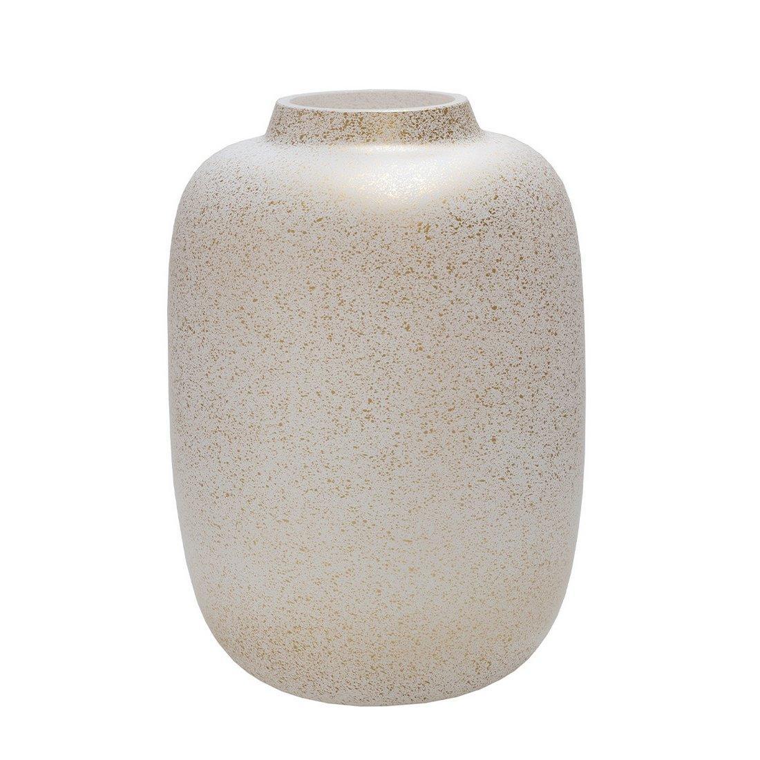 Designer Blumenvase Glasvase weiß Gold Handarbeit