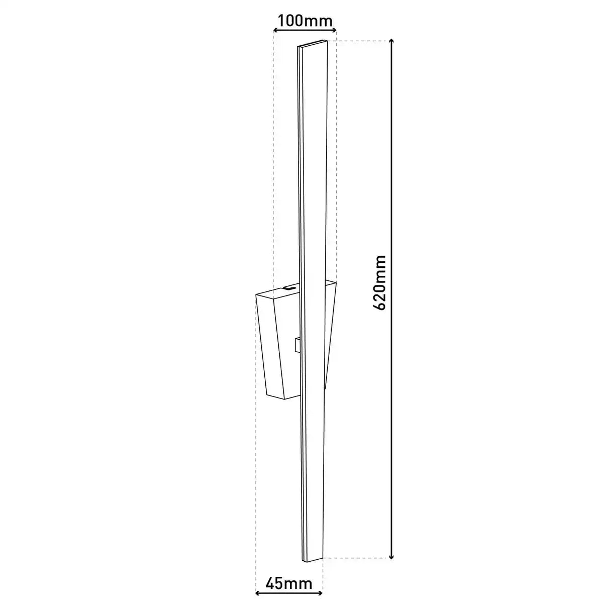 LED Wandleuchte "TREVOR" nickel matt, Wandlampe aus Metall und Kunststoff in Nickel matt, mit fest verbauten LEDs, Wandbeleuchtung innen 62 x 10 x 4,5 cm