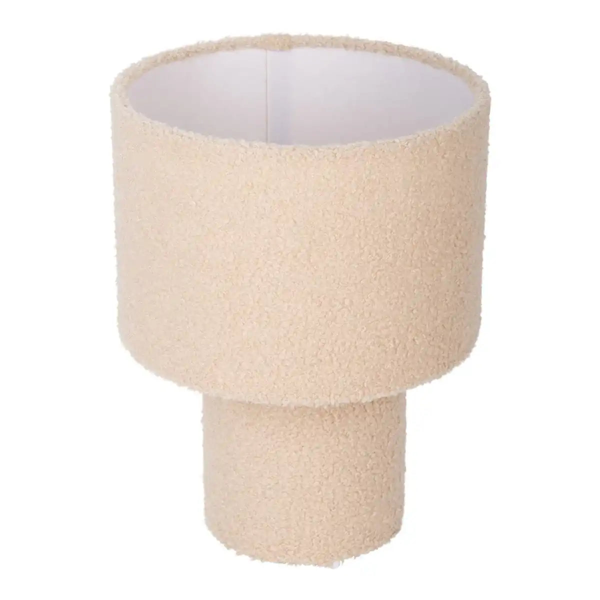 Tischleuchte "FLUFFY" mit Textilschirm und -fuß in Almond, E27, ca. 31 cm hoch
