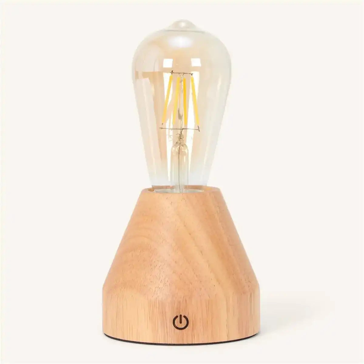 Zavi Hellbraune wiederaufladbare LED-Tischlampe – kabellos, dimmbar, 80-Stunden-Akku