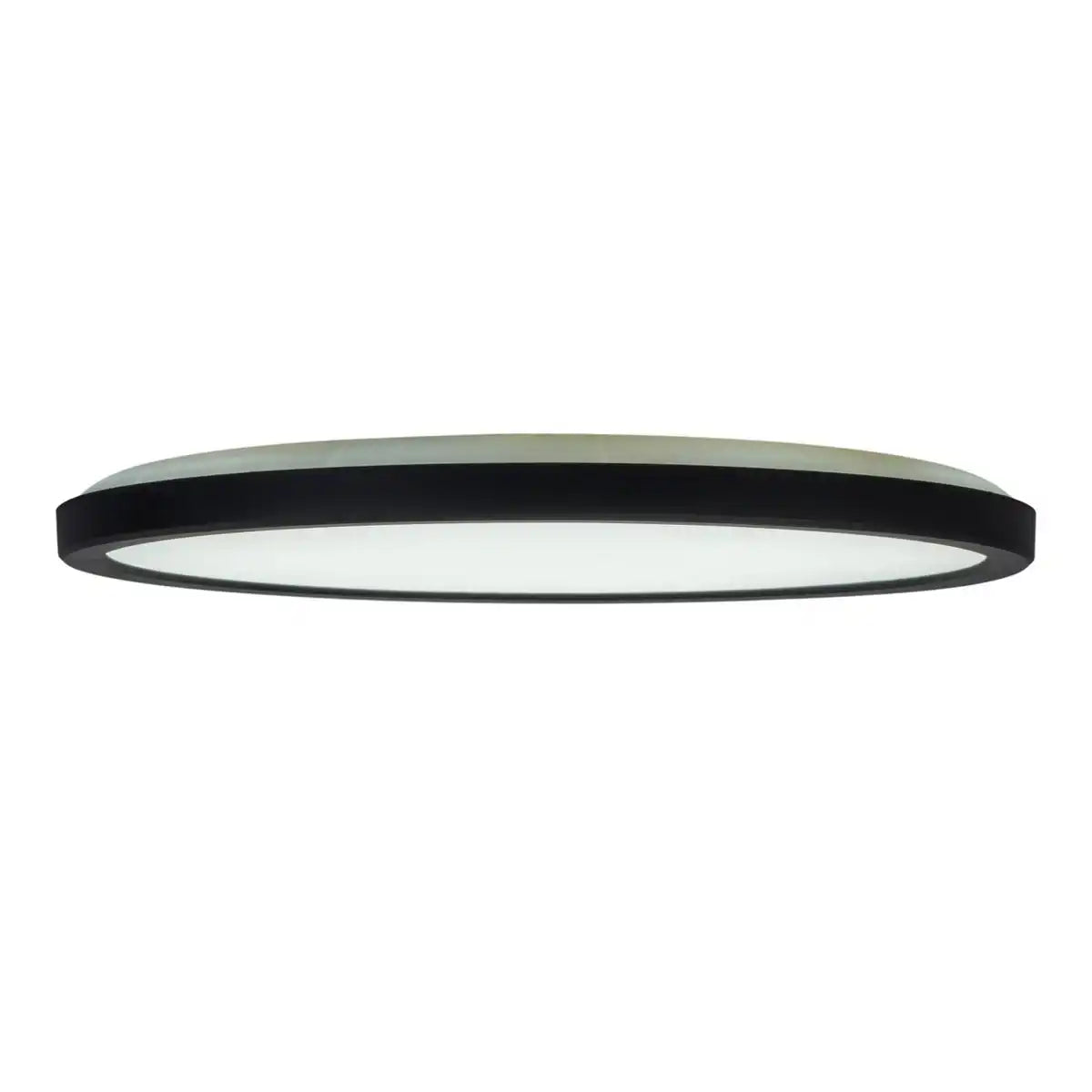 Die LED Deckenleuchte "CARLO" mit RGB-Backlight, Ø von 54 cm, klassisch-moderne Deckenleuchte aus schwarzem/weißem Kunststoff mit vielen Funktionen, z.B. Farbwechsler