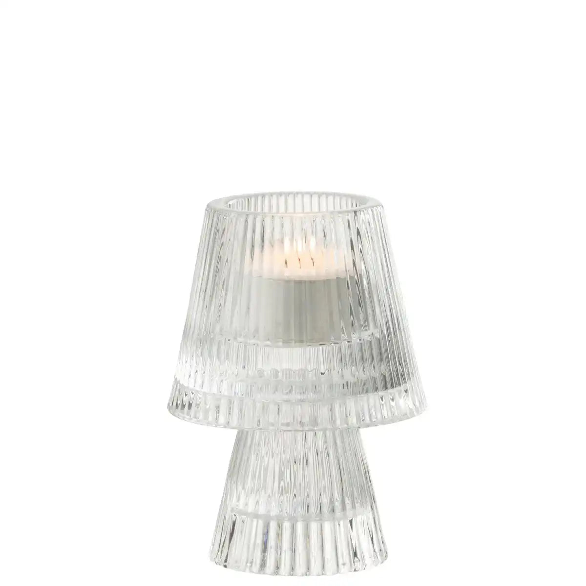 J-Line Teelichthalter Hat Glas Transparent