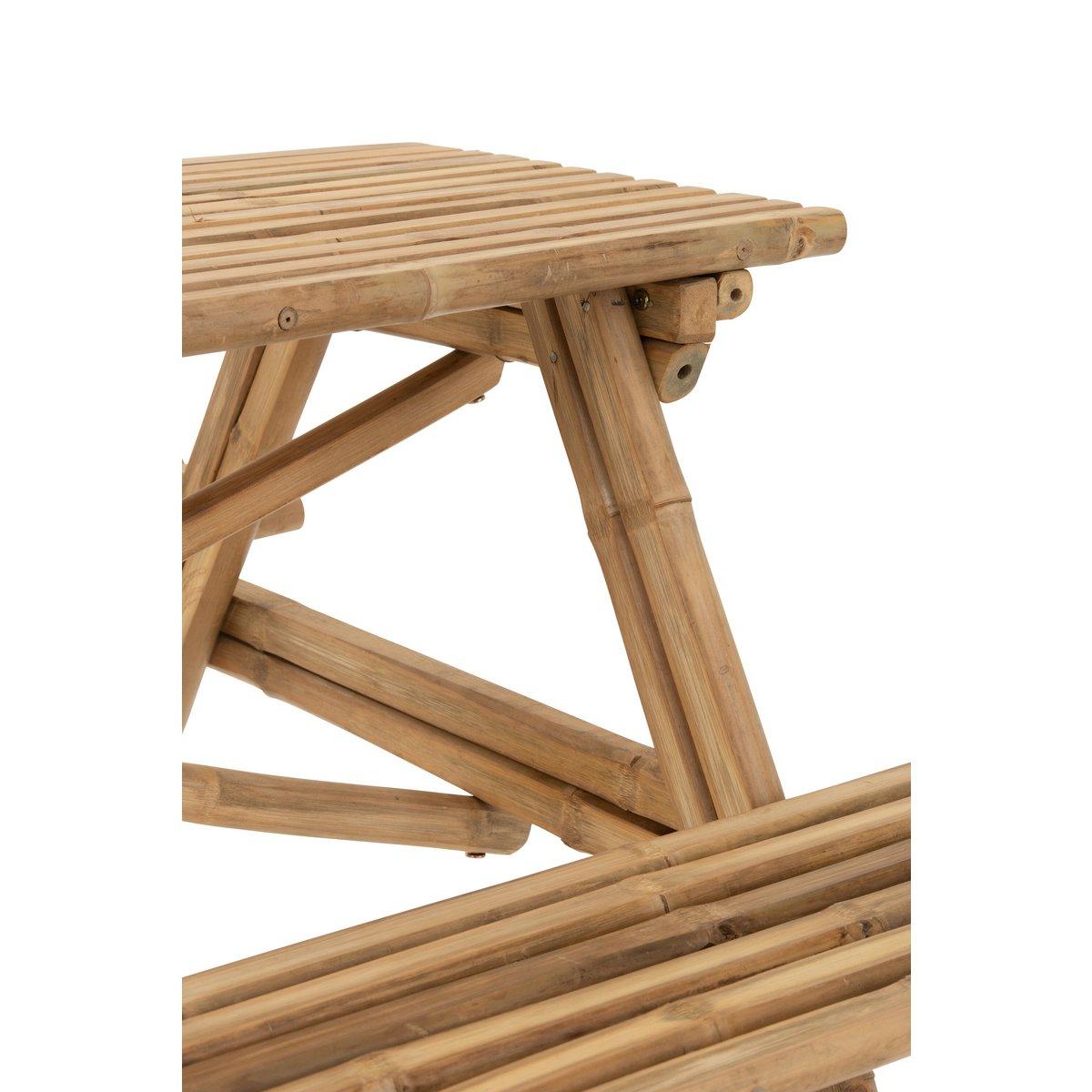 J-Line Picknickbank – Bambus/Jute – Natur
