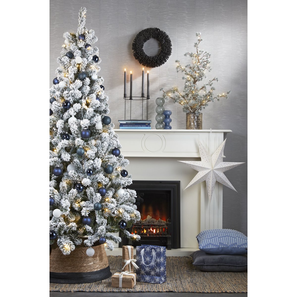 Weihnachtsbaumrock - H26 x Ø50 cm - Seegras - Schwarz