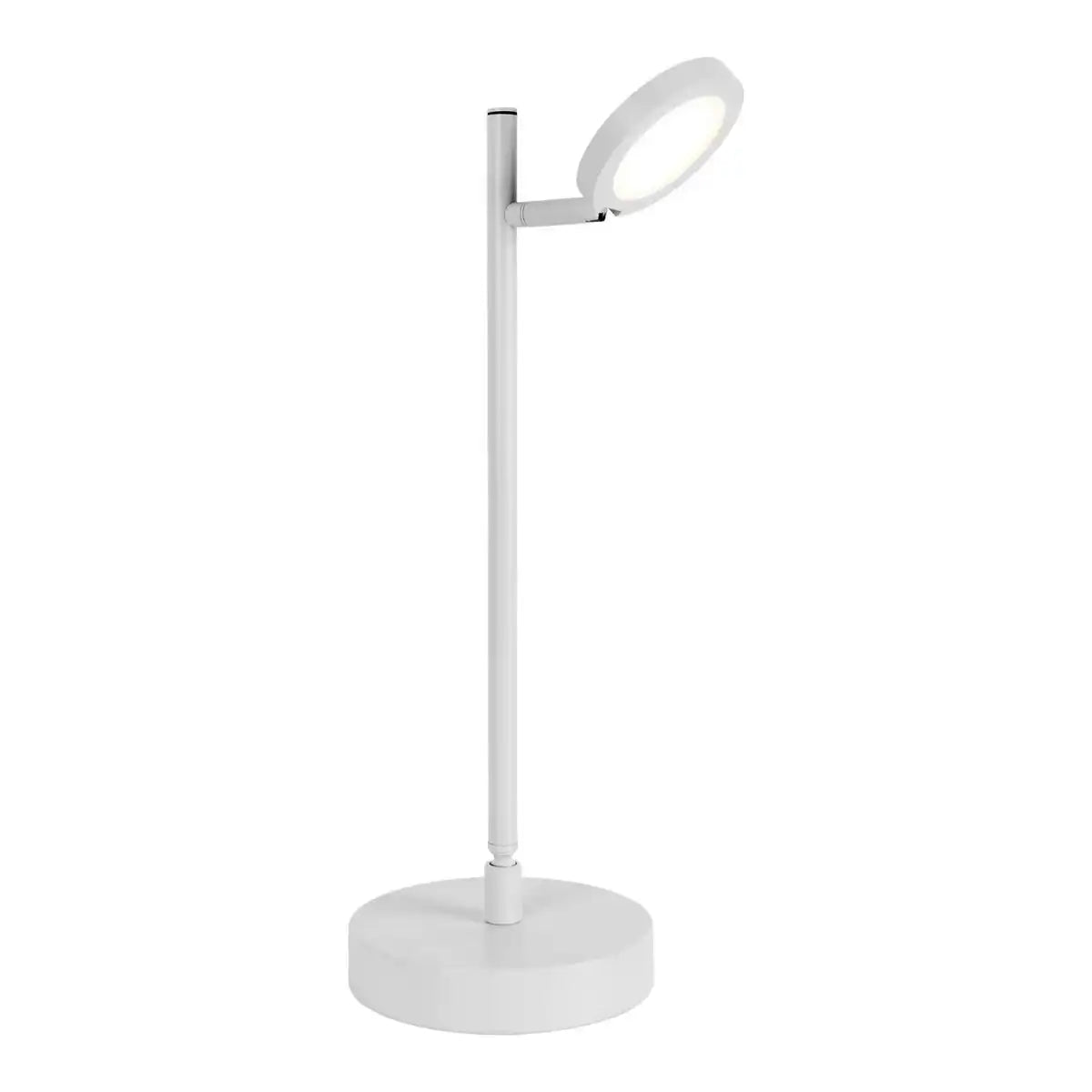 LED Akku-Tischleuchte "LUPA", 45 cm hoch, aus lackiertem Aluminium (weiß) und weißem Kunststoff, LED integriert, dimmbar, Touch-Sensor.