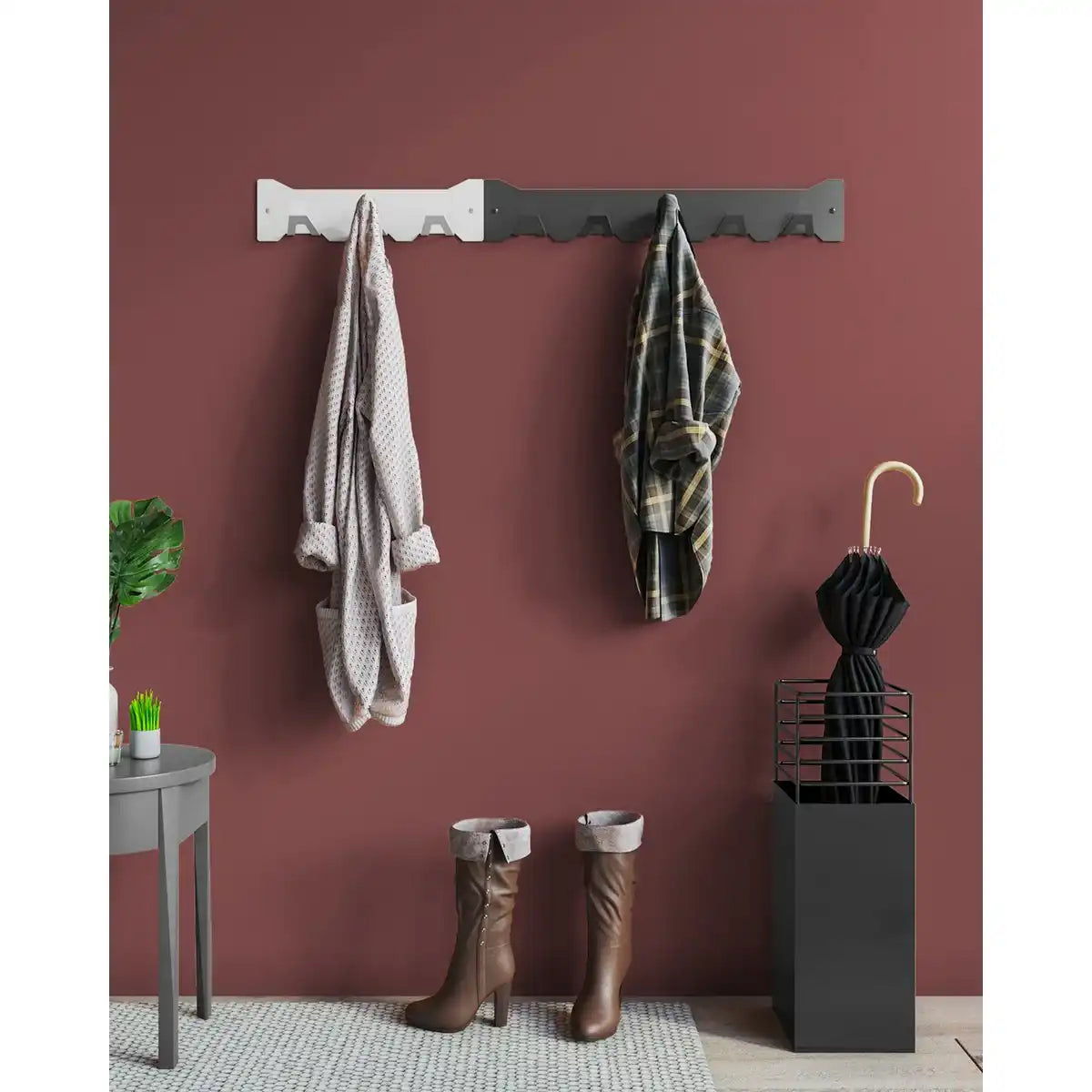 Gorillz Triangle Three – Industrial – Wandgarderobe – 3 Kleiderhaken – Schwarz