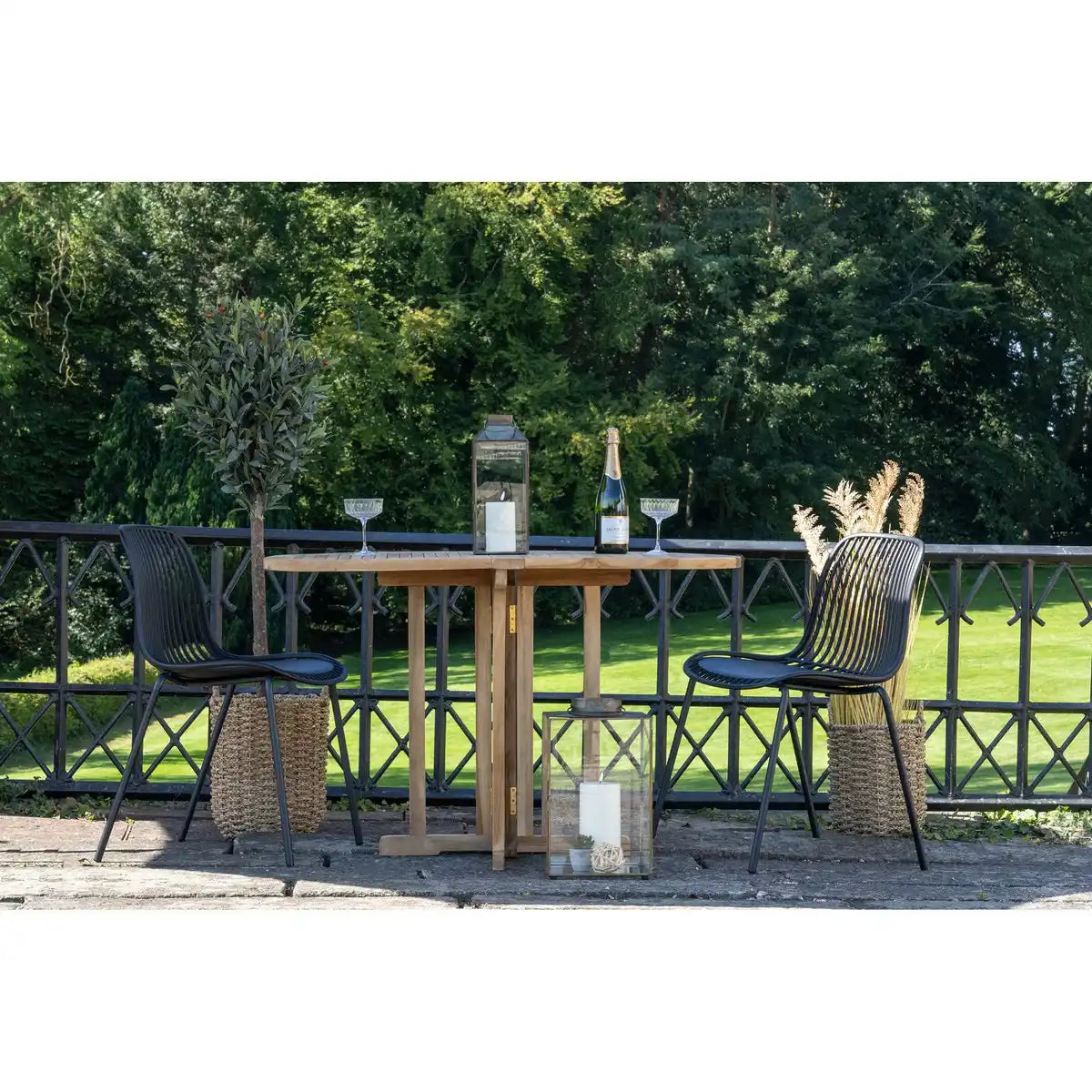 Branson Garden Stuhl - Schwarz, stapelbar, 55x46,5x82 cm - 4 -Set von 4