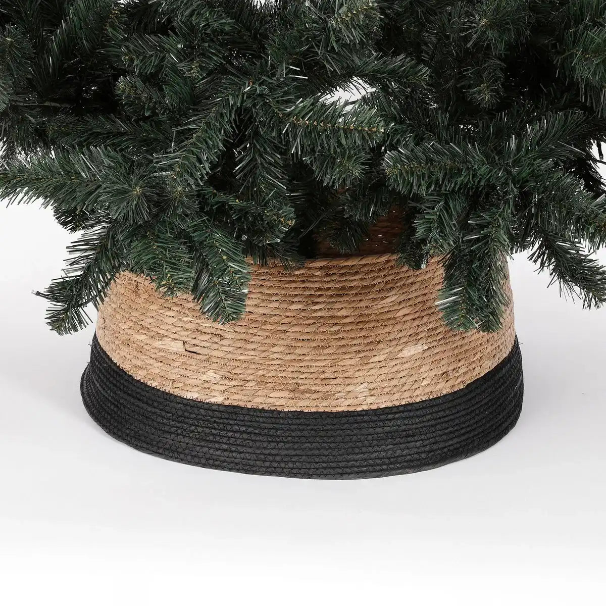 Weihnachtsbaumrock - H26 x Ø50 cm - Seegras - Schwarz