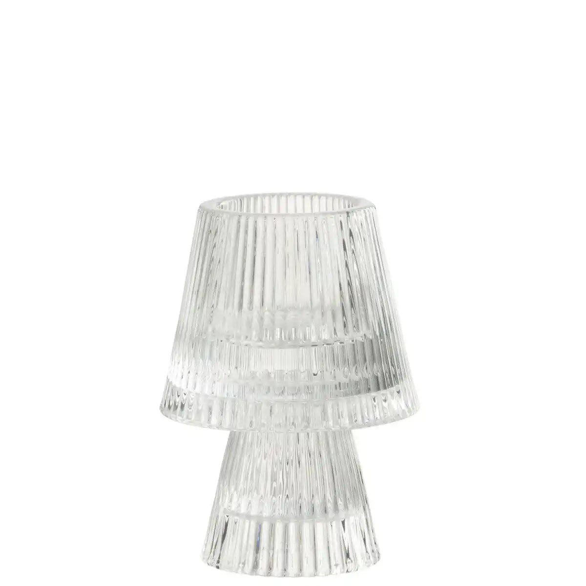 J-Line Teelichthalter Hat Glas Transparent
