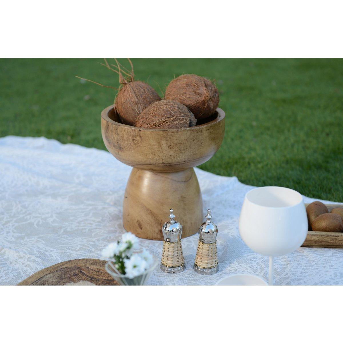 Saliere und beige Wicker Pepper