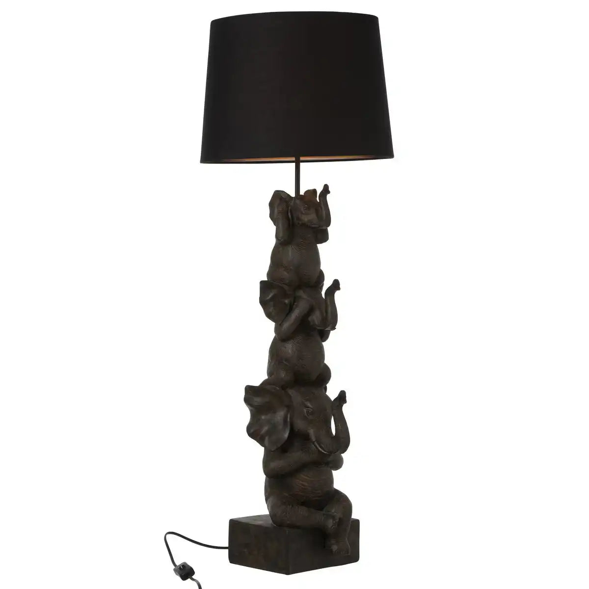 J-Line Lampe 3 Elefanten – Polyresin – braun