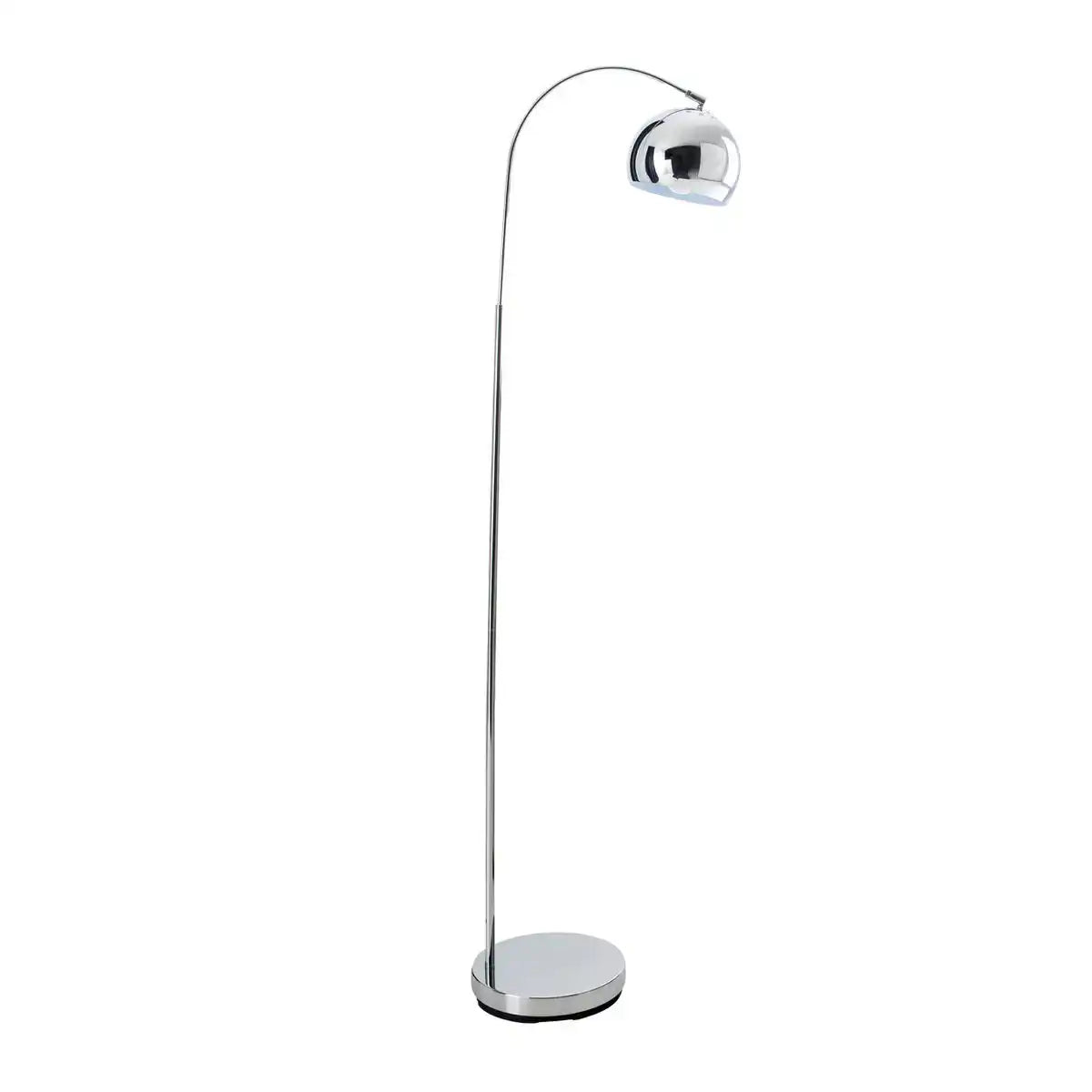 Stehleuchte "STYLE", Retro Klassiker Stehlampe mit Bogen aus chromfarbenem Metall mit, E27-Fassung, 146 cm hoch, ideal für Esszimmer, Wohnzimmer und Büro.