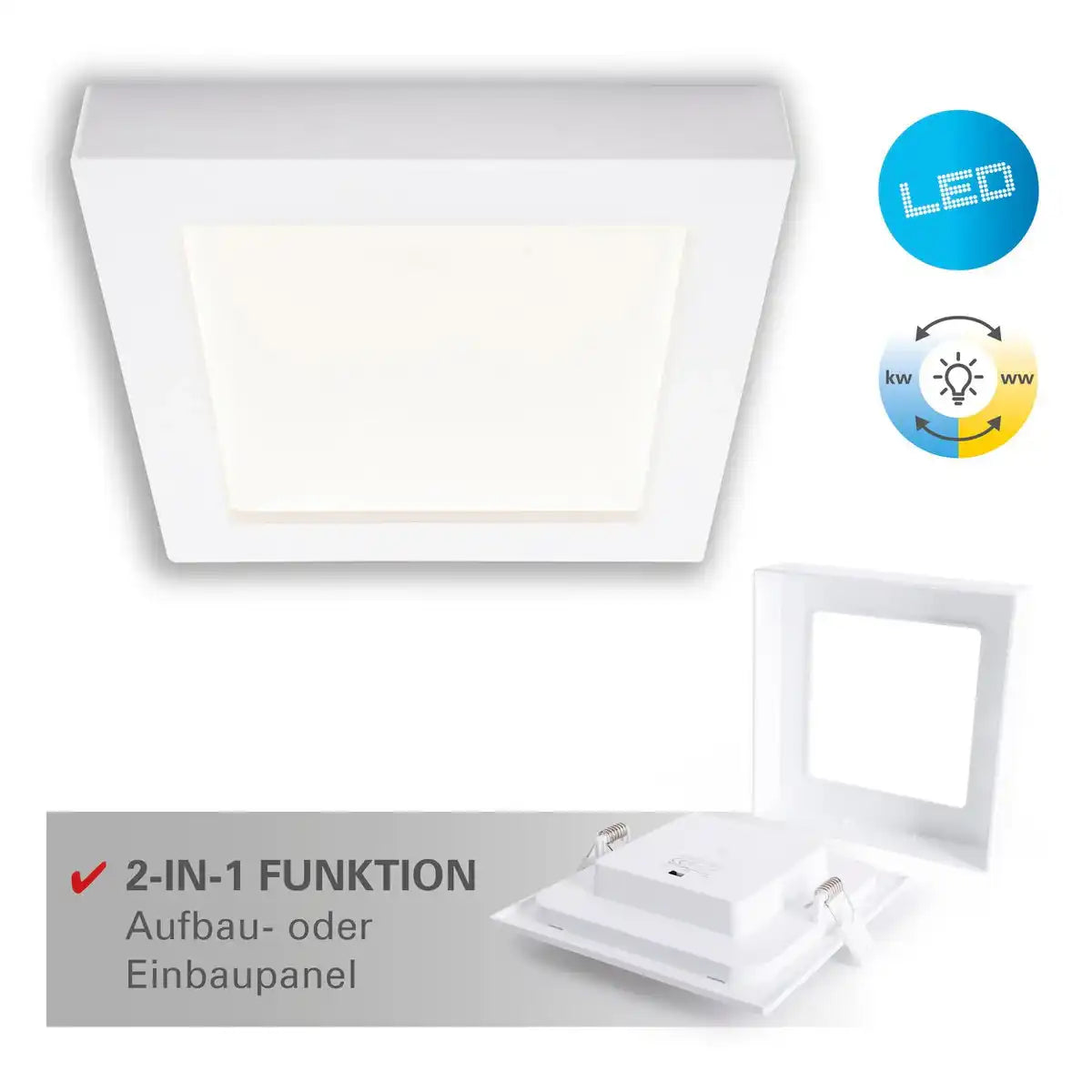 LED Ein-/Aufbauleuchte "KOMPLEX" D:22,7cm