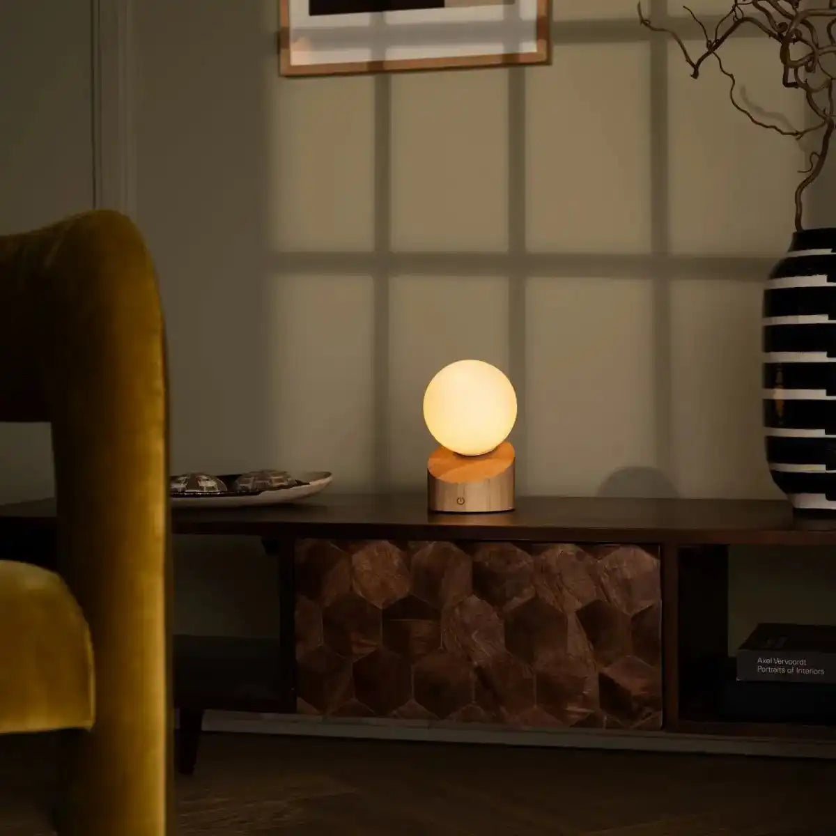 Morris hellbraun stilvolle wiederaufladbare Lampe-schnurlos, dimmbar, umweltfreundliches Design