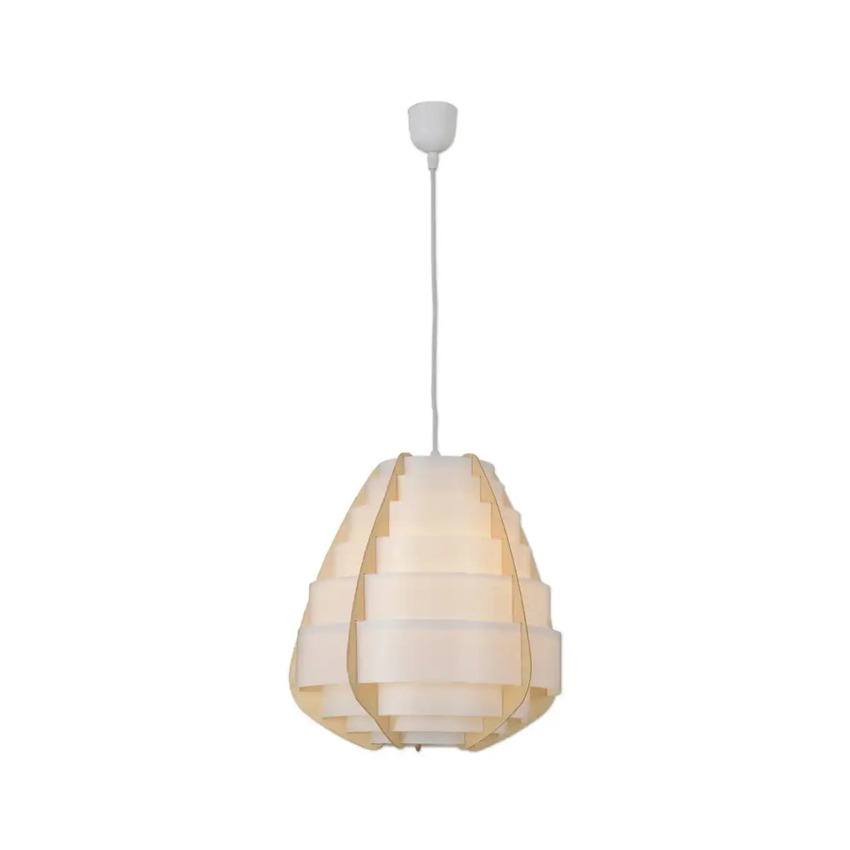 Pendelleuchte "MALMÖ", Hängelampe aus Kunststoff in Beige, E27-Fassung, für Esszimmer, Wohnzimmer, Diele oder Büro, mit einem Ø37 cm