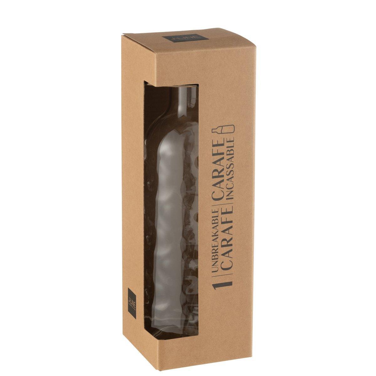 J-Line-Flasche Hammered in Geschenkbox – Kunststoff – transparent