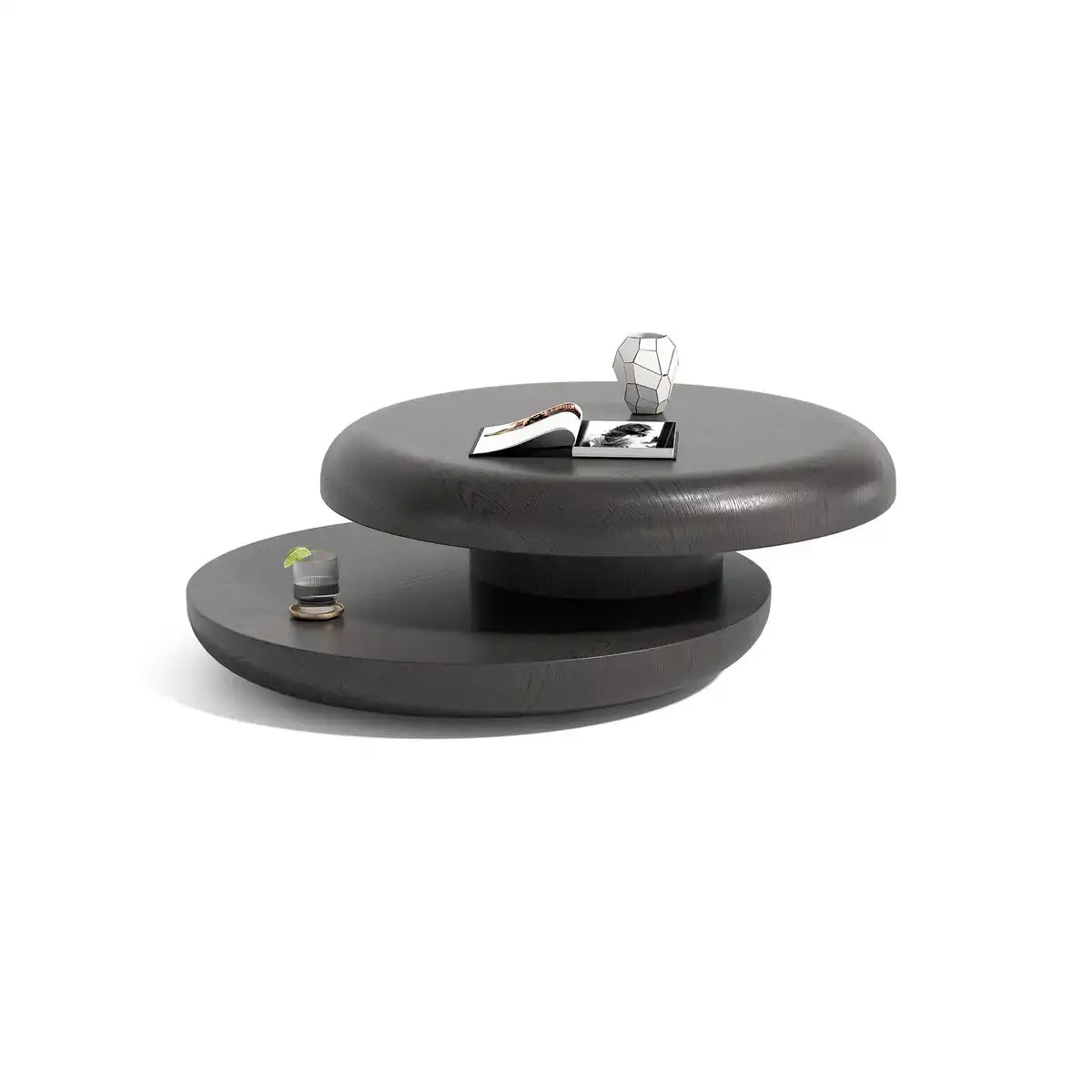 Couchtisch Ø 90 cm drehbar Schwarz