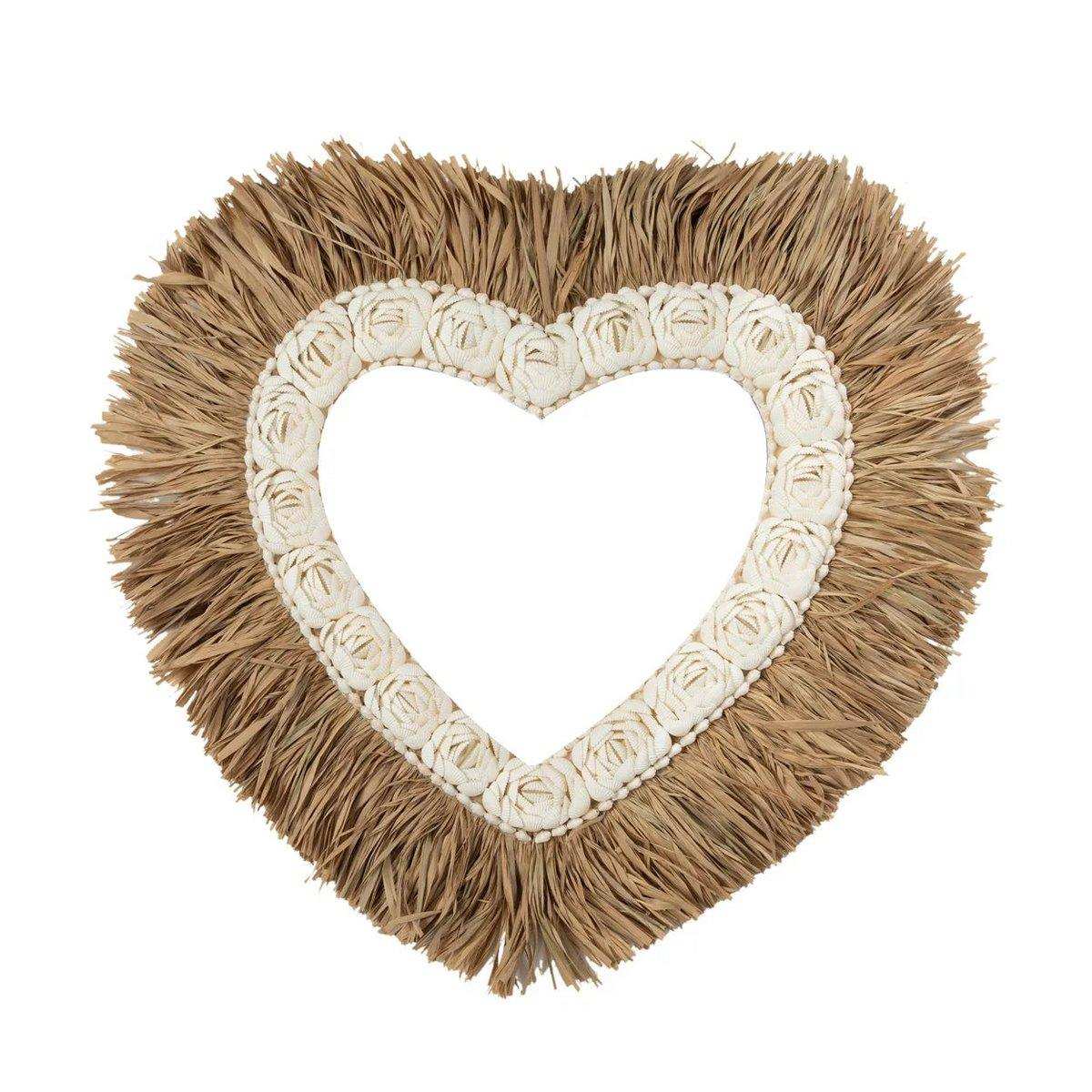 Das Raffia-Muschelherz – Naturweiß – L - HomeDesign Knaus