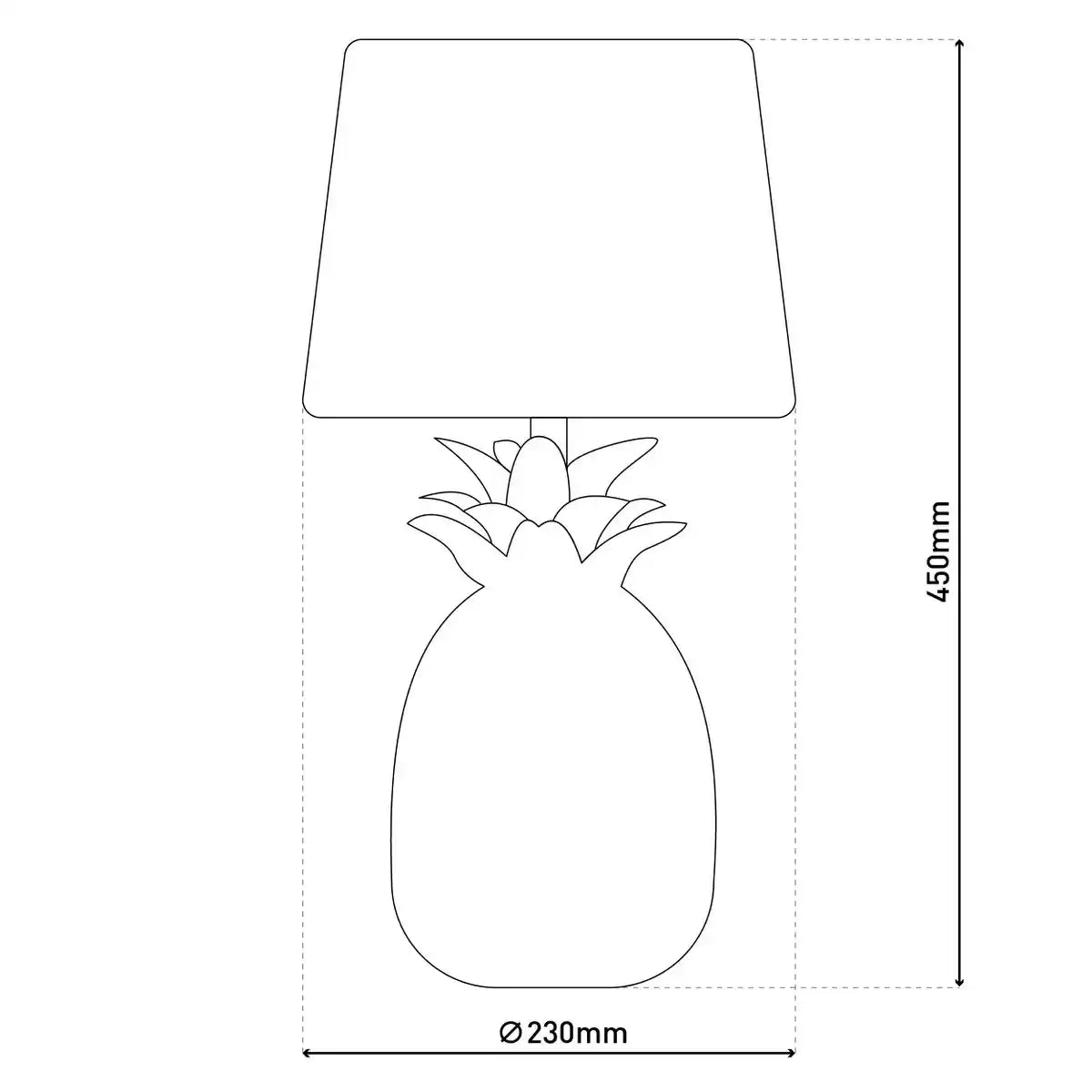 Keramik-Tischleuchte "ANANAS", Tischlampe aus Keramik mit chromfarbene Glasur und weißem Stoffschirm, mit E14-Fassung, für Esszimmer, Wohnzimmer, Diele oder Büro, 45 cm hoch