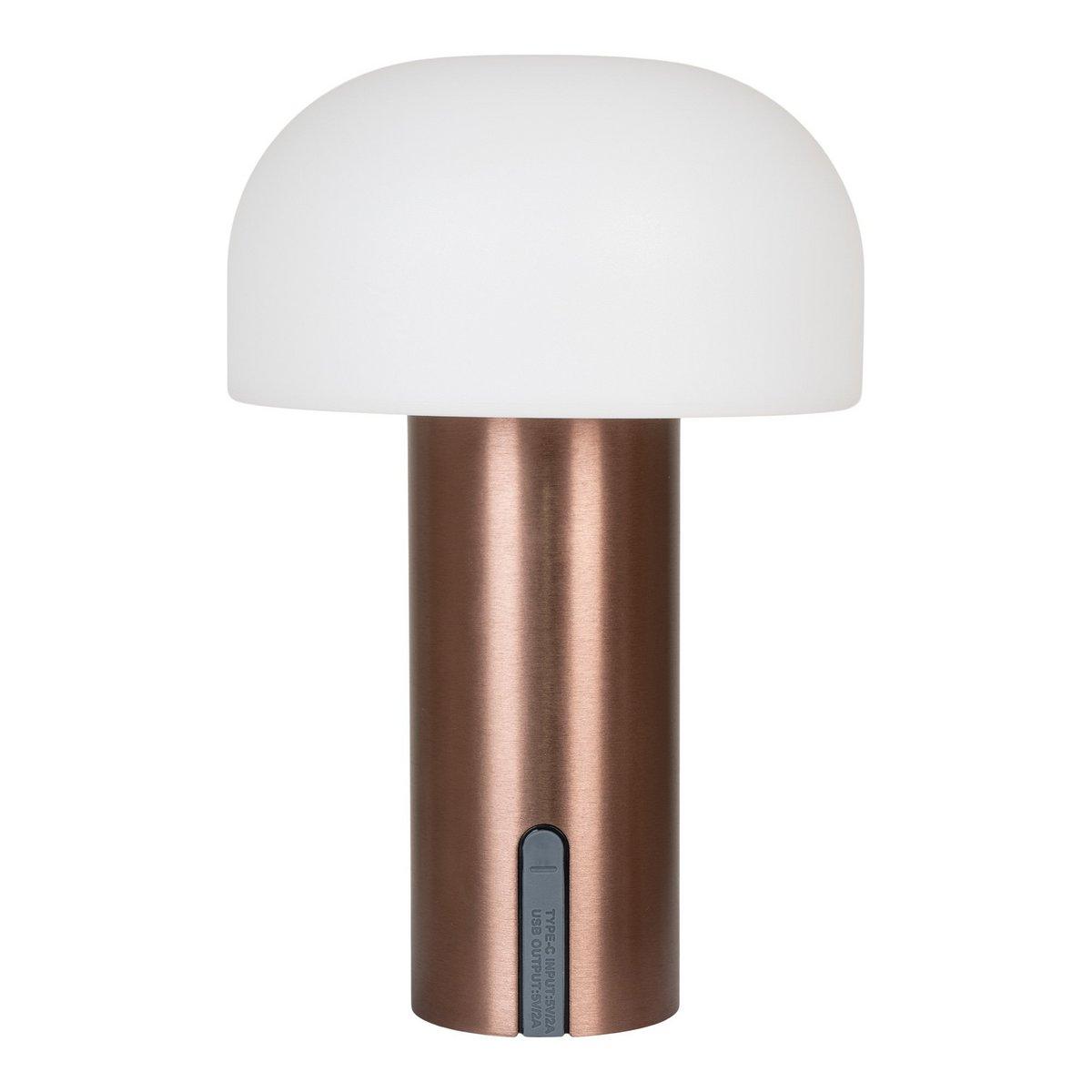 Soham LED-Lampe – Lampe, wiederaufladbar, weiß/kupfer