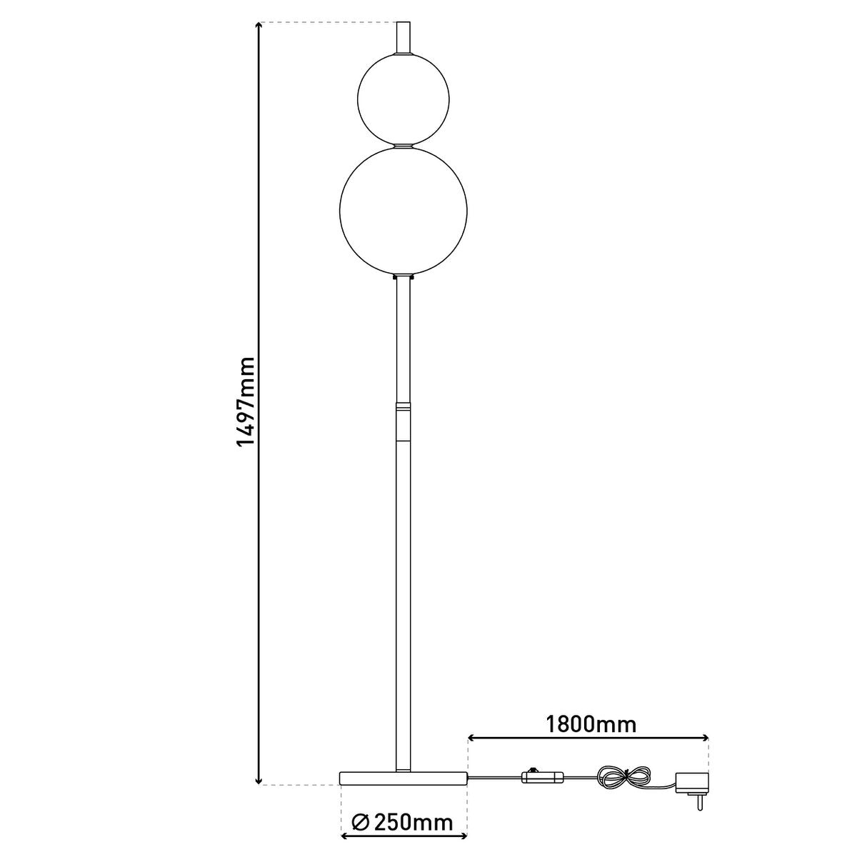 LED Stehleuchte "NOVA" Stehlampe mit Dimmfunktion aus chromfarbenem Metall, Kunststoff und Rauchglas, mit fest verbauten LEDs , ca 150 cm hoch