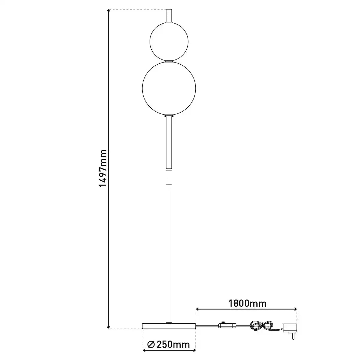 LED Stehleuchte "NOVA" Stehlampe mit Dimmfunktion aus chromfarbenem Metall, Kunststoff und Rauchglas, mit fest verbauten LEDs , ca 150 cm hoch