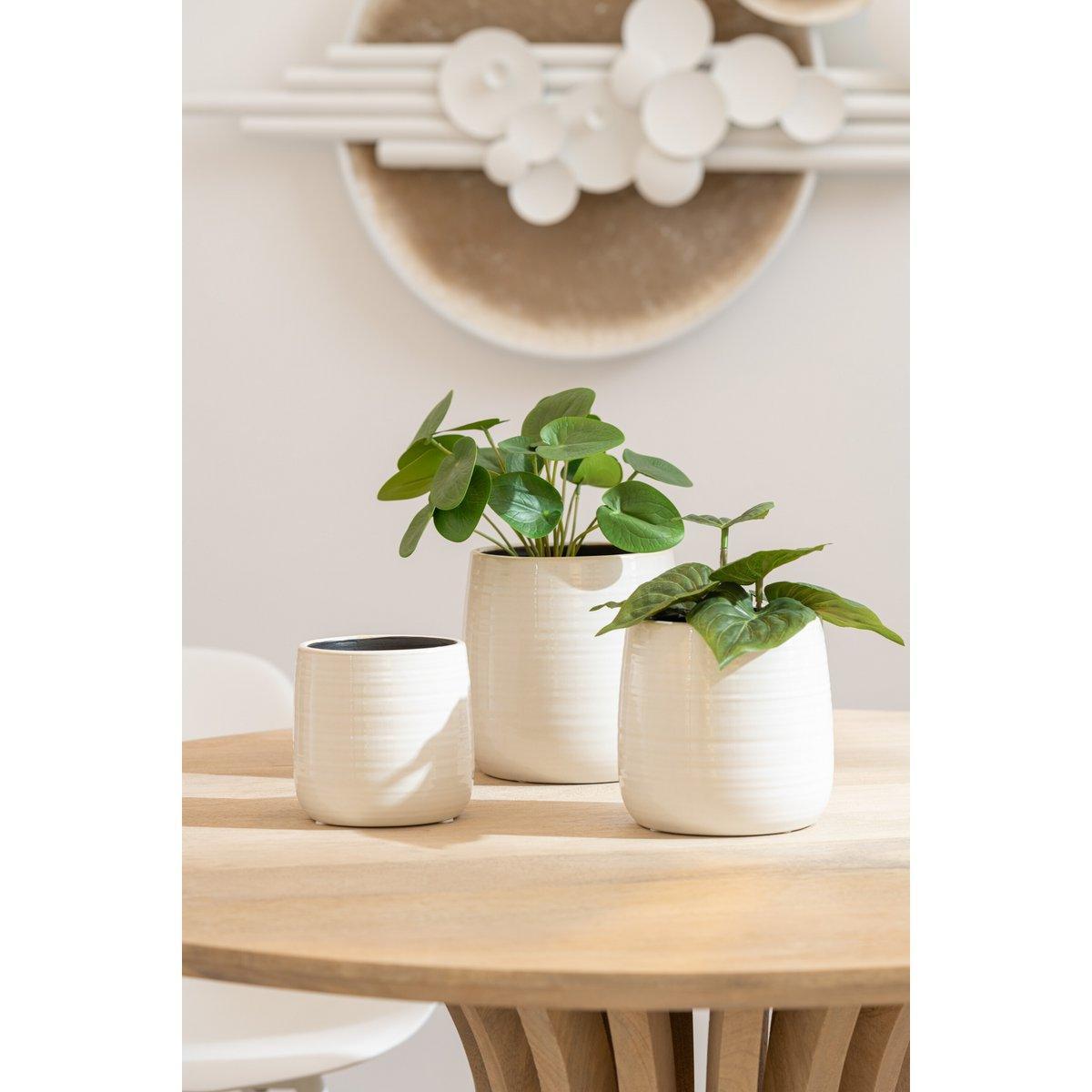 J-Line Blumentopf Plain - Keramik - Weiß - Groß - Ø 16,50 cm