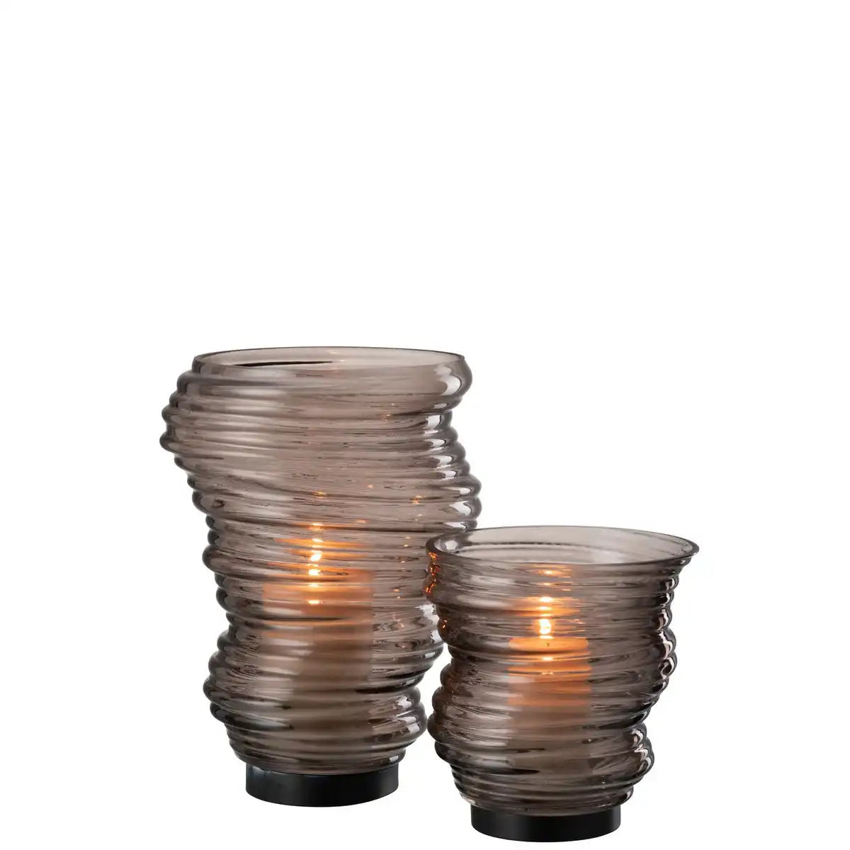 J -Line Vase Tornado - Glas - Grau - klein - Ø 16 cm